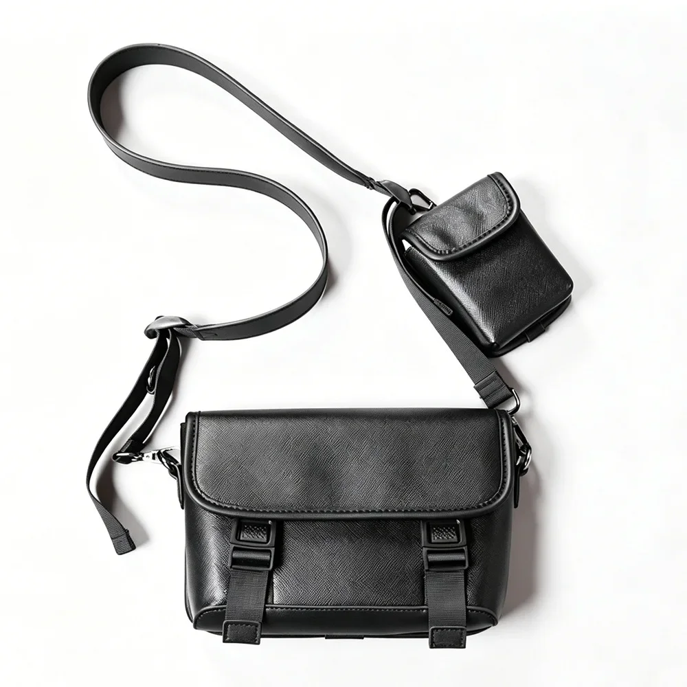 2-in-1 Umhängetasche für Herren, Modische Klappentasche, Luxuriöse Lederschultertasche, Herren-Handytasche für Männer und Frauen – Detail 7