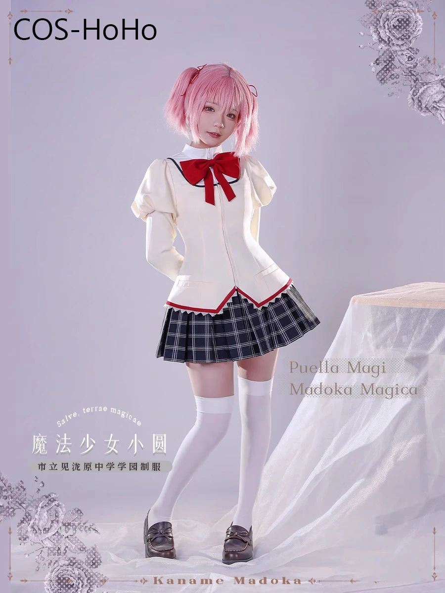 

COS-HoHo Anime Puella Magi Madoka Magica Kaname Madoka Game Suit Lovely School Uniform Cosplay Costume Women Daily Clothing