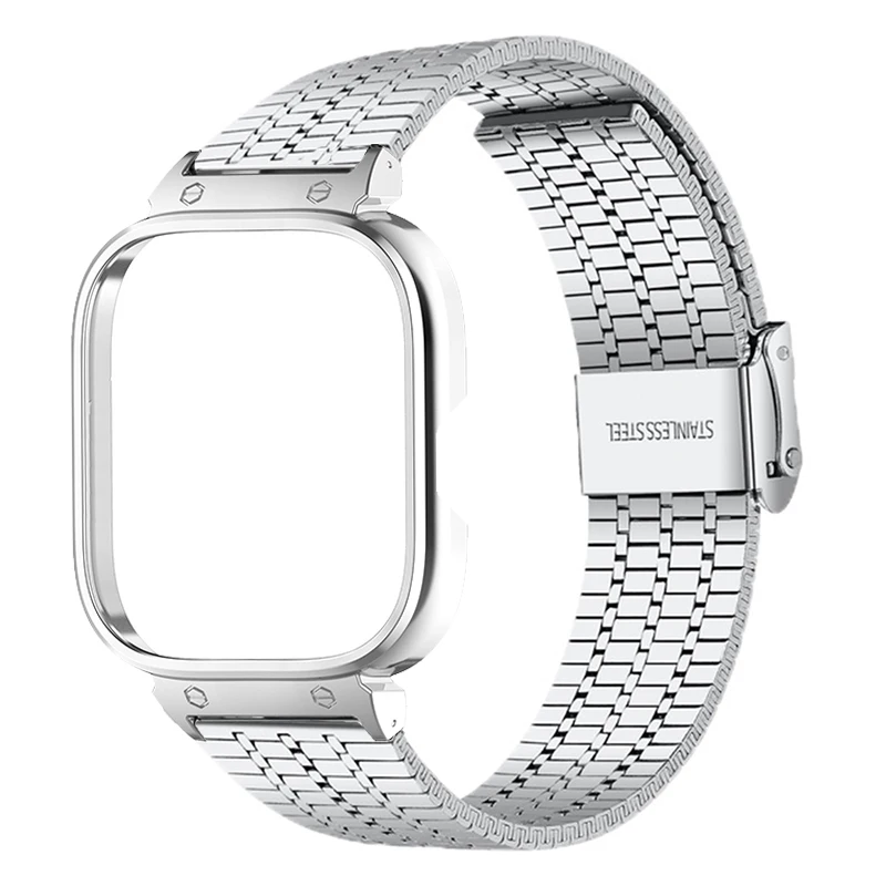 Pulseira de metal caso protetor para redmi relógio 4 pulseira de aço inoxidável para redmi relógio 4 pulseira para redmi watch 4 pulseiras