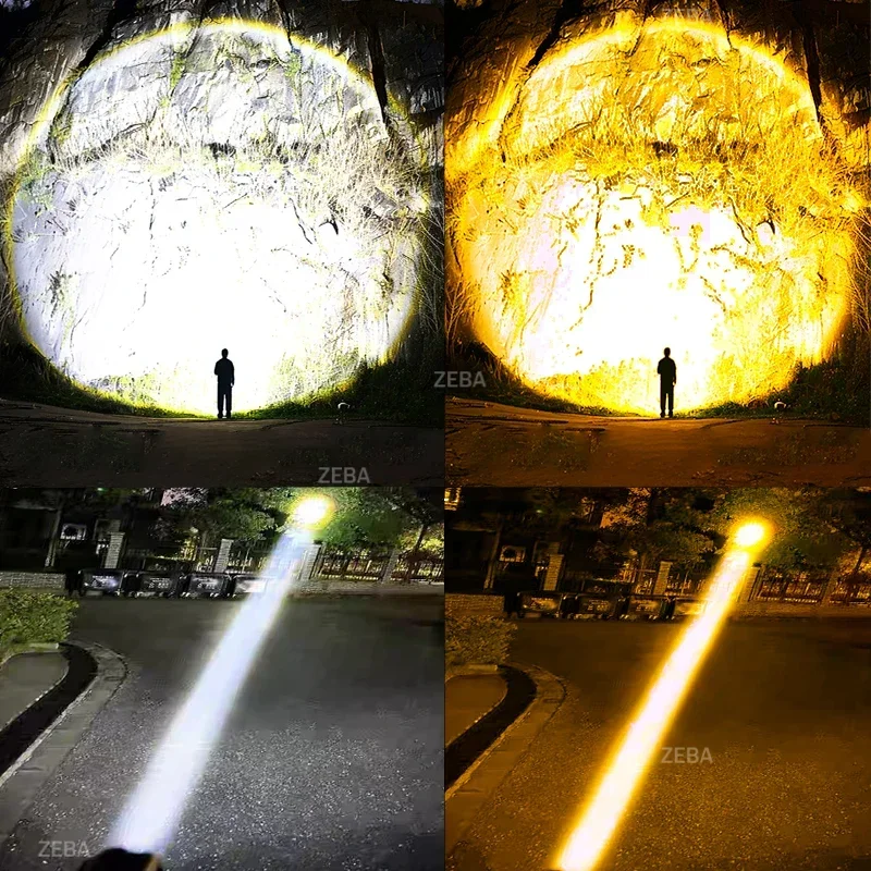 2026 Powerful LED Headlamp Type-C Rechargeable Headlight 3*18650 Head Flashlights High Power Head Lamp Fishing Zoom Headlights