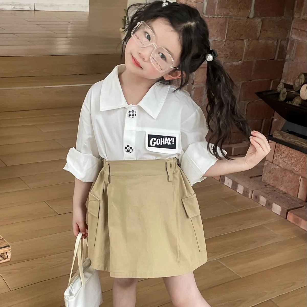 Girl Skirt Girl Short Skirt 2024 Spring New Children Dress Children Skirt Short Dress Korean Style Girls Fashion Half Skirts