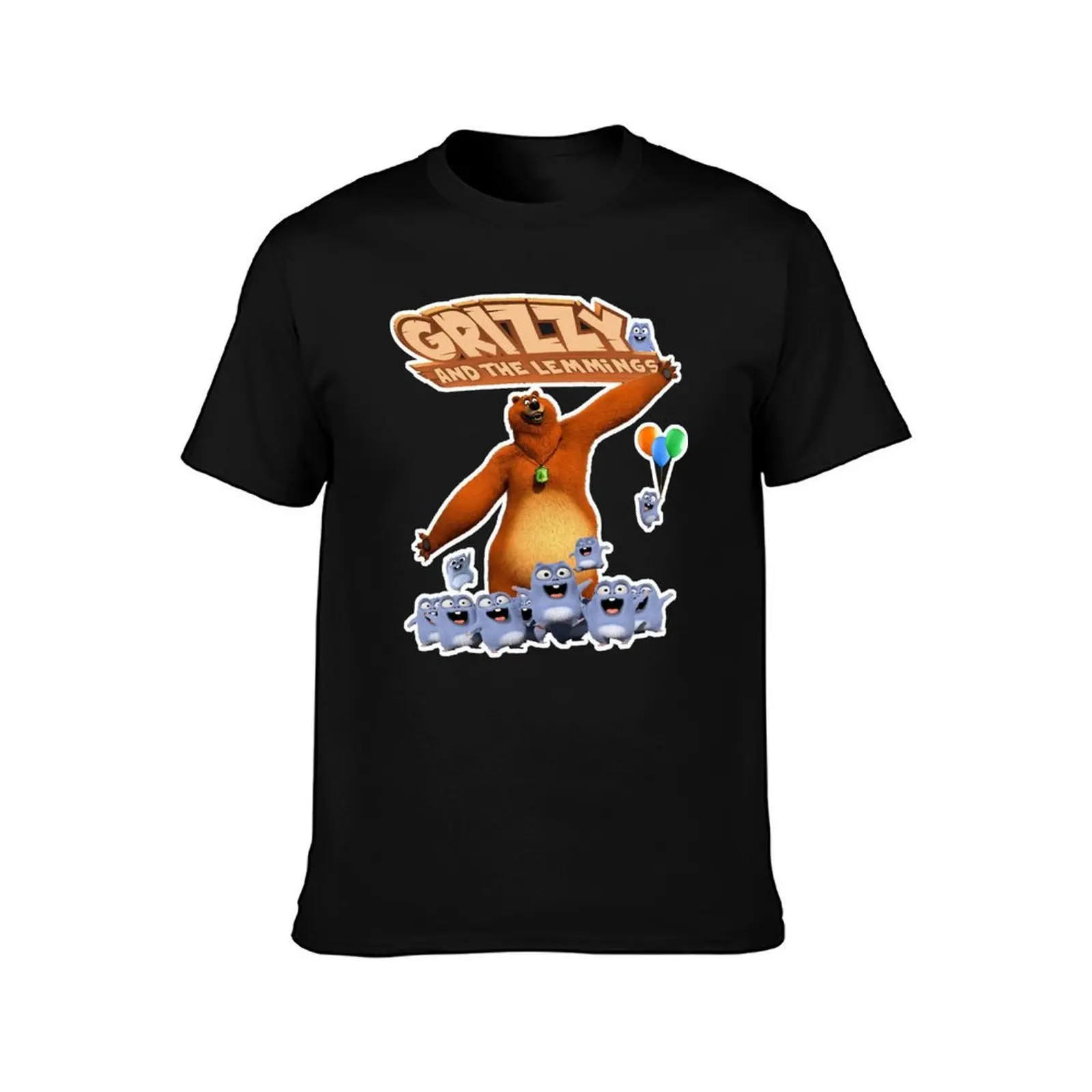 grizzy and the lemmings T-Shirt, Summer Casual Cotton Tee, Oversized Streetwear Tops, Vintage Graphic Print, Unisex Men Women