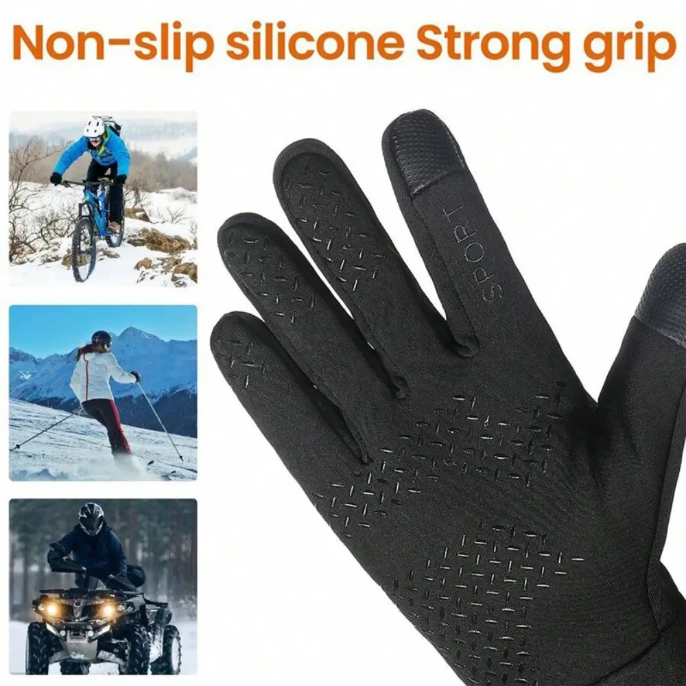 قفازات الشتاء الدافئة الشتاء مقاوم للماء شاشة تعمل باللمس عدم الانزلاق قفازات ركوب الدراجات النارية لوازم في الهواء الطلق لصيد الأسماك والتزلج والجري #3
