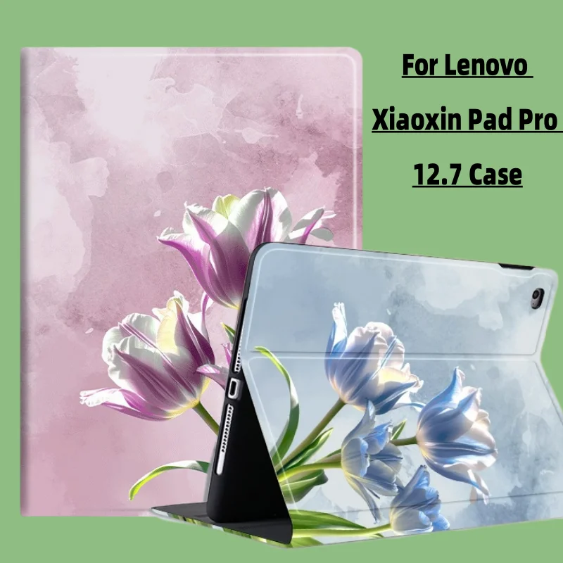 

Чехол Funda Lenovo Xiaoxin Pad Pro 12,7 2025, магнитный складной чехол из искусственной кожи с мягкой задней крышкой из ТПУ для P12 Xiaoxin Pad Pro 12,7 дюйма 2023