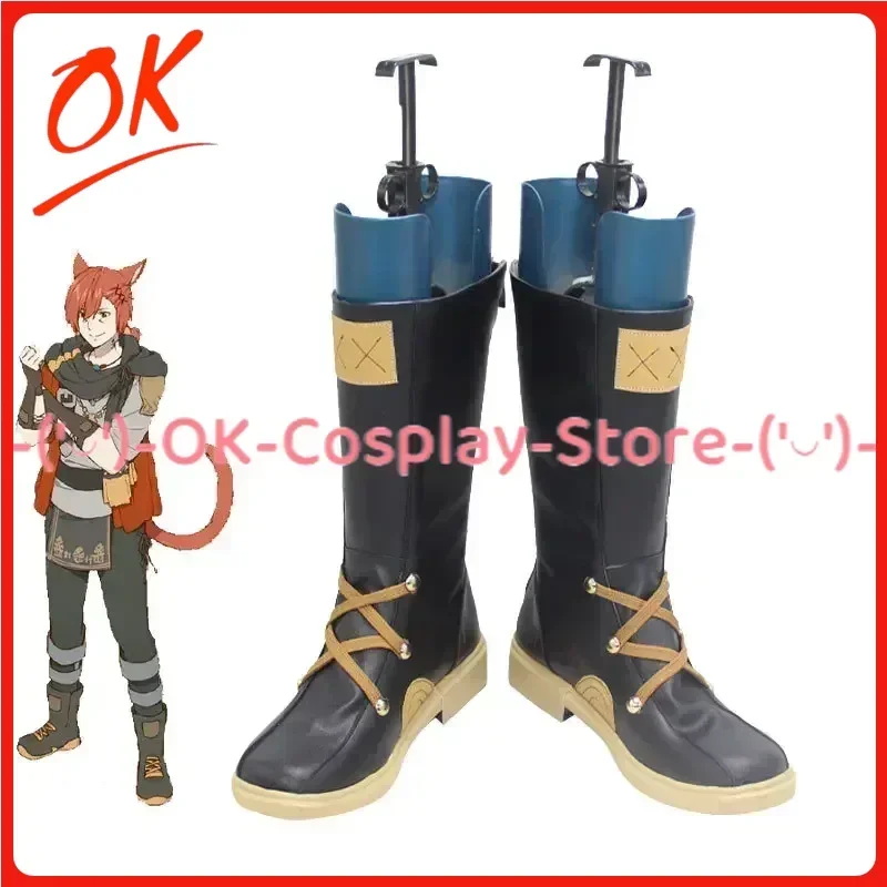 

[Customized] FF14 G'raha Tia Cosplay Shoes Anime Game Roleplay Costume Prop Halloween Carnival Holiday Party PU Leather Boots