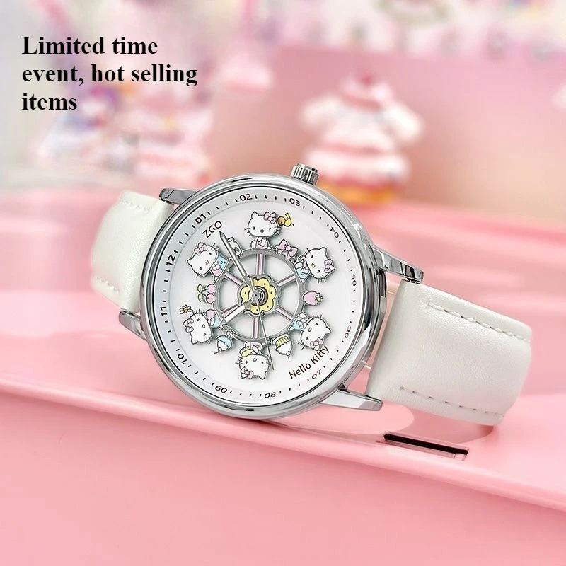 

Hello Kitty Luminous Watch Kawaii Cartoon Cute Animation Creative Exquisite Fashion Versatile Girls Quartz Watch Holiday Gift