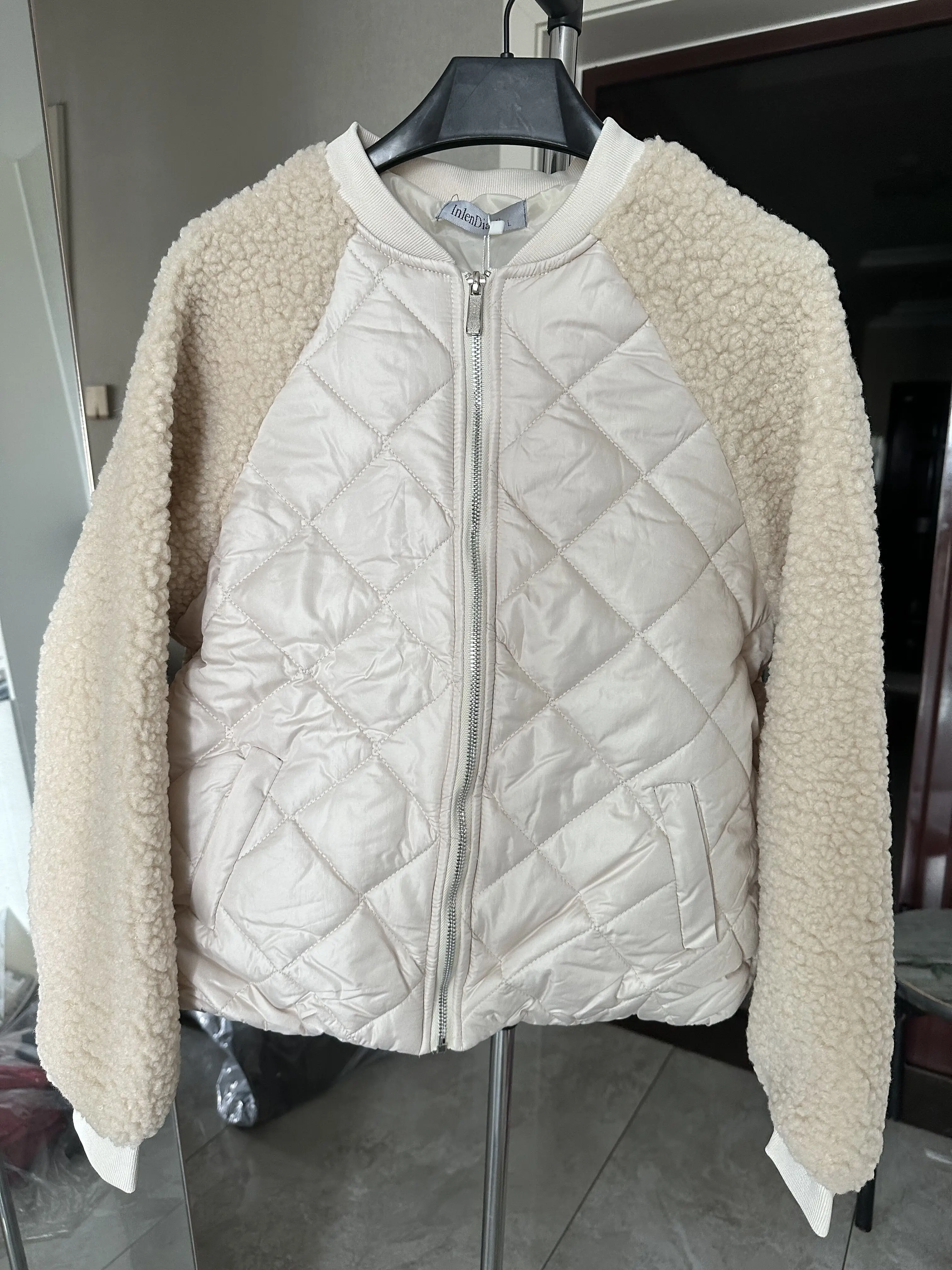 Thin light Down Cotton Jacket Female Short Coat Autumn Winter Women's 2023 New Hooded Loose Imitation lamb Wool Cotton Jacket C