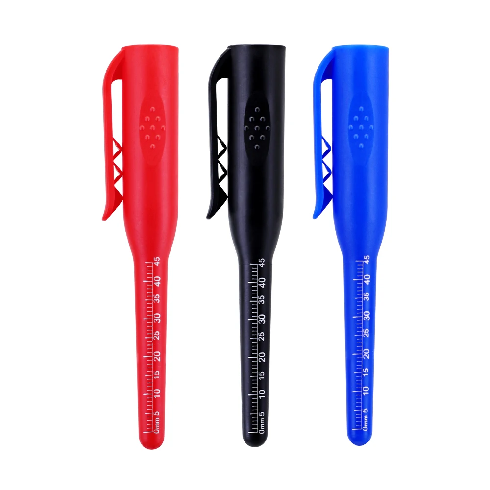 6 Stück Schwarz/Blau/Rot 45mm Spitze Langkopf-Markierstifte, Holzbearbeitung Bohr- und Fliesenmarkierstift Nachfüllbar, für Tiefenloch-Markierung – Detail 2