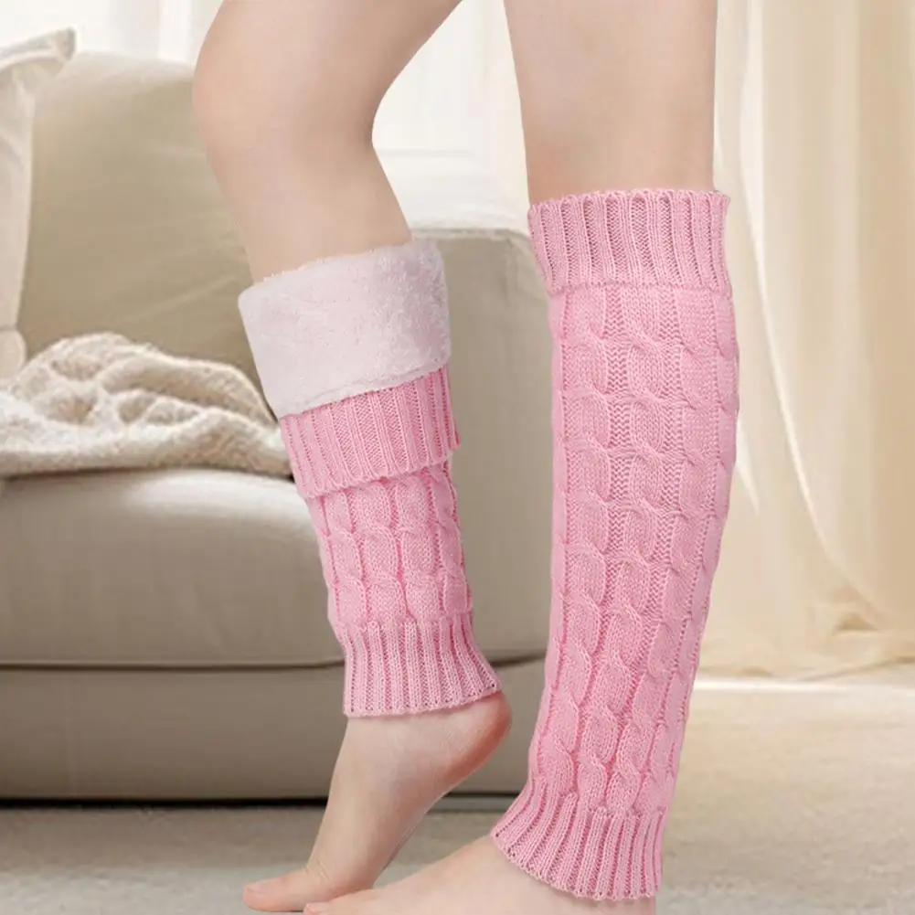 Winter Padded Woolen Sock for Women Cover Warm Stacked Socks Ladies Leg Warmers Knitted Twist Leg Warmers Boot Cuffs Long Socks
