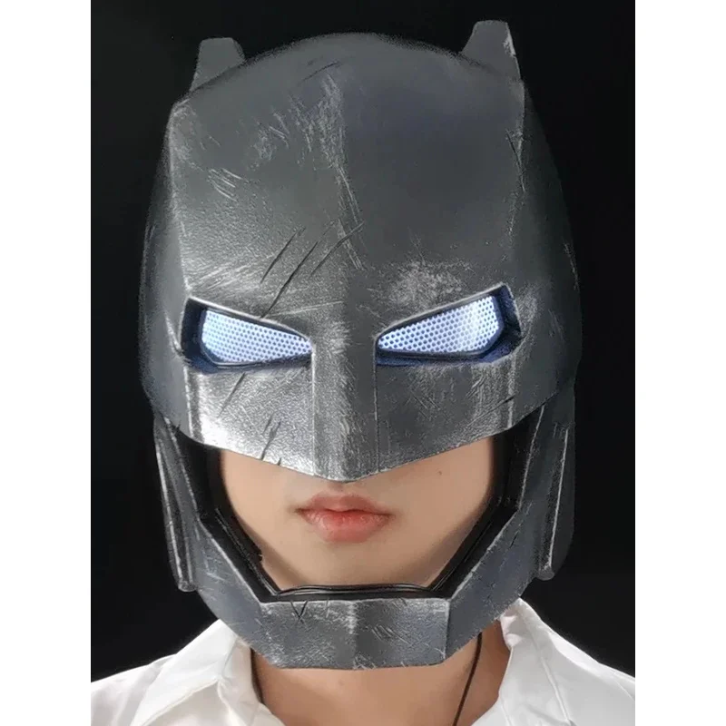 หน้ากากคอสเพลย์อัศวินคลุมเสื้อคลุม CyAnime แบบเรืองแสง สำหรับผู้ชายและผู้หญิง ใช้สำหรับถ่ายภาพ งานปาร์ตี้ หน้ากากสีดำ