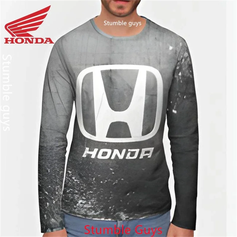 

Дышащая футболка с длинными рукавами Honda Racing, повседневная одежда на весь день ​