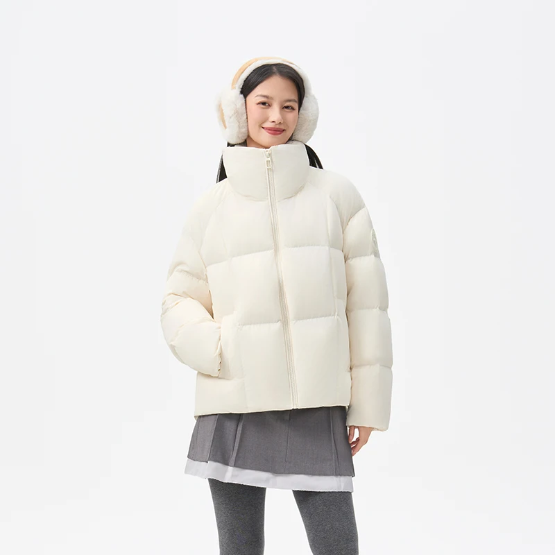 Chericom 여성용 다운 재킷 스탠드 칼라 드로스트링 밑단 사선 포켓 겨울 다운 코트 오리털 충전 패딩 코트 Y318110Y