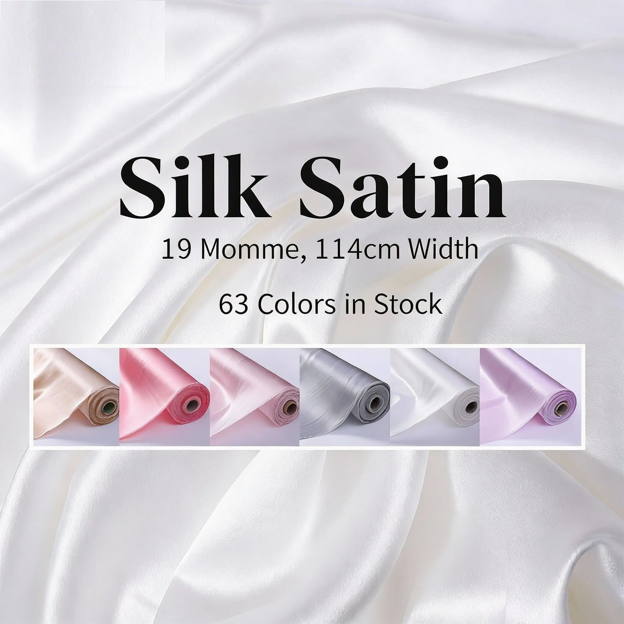 

Шелк-шармез из тутового шелкопряда 19 момме | Шелковая ткань шириной 114 см без растяжения для пошива платьев/топов/одежды