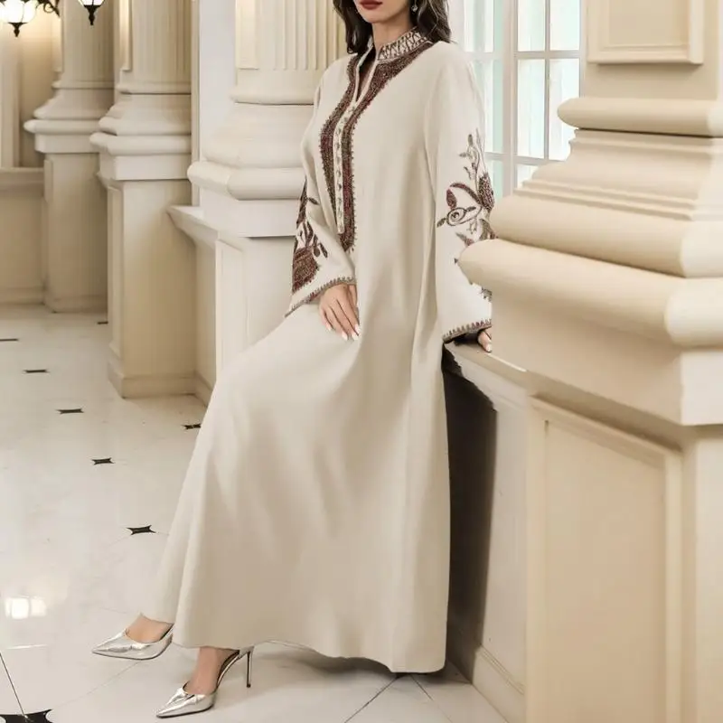 49mf Femmes islamiques Robe Kaftan Robe Kaftan Broidered Cover Full Islamic Robes Middle East Robe Kaftan Robe Kaftan