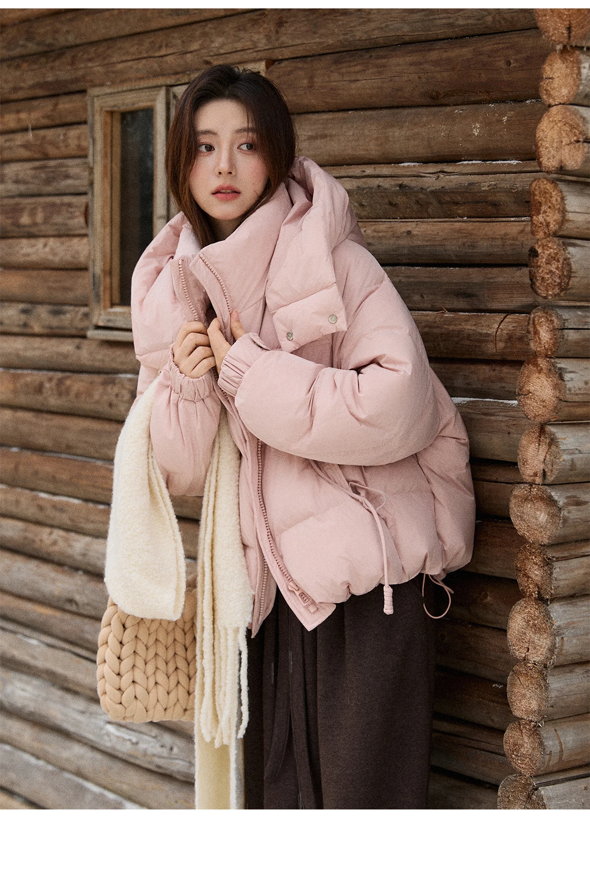 MISHOW レディース 軽量 中綿ジャケット 2025 冬 90% ホワイトダックダウン パファージャケット フード付き 暖かい ショートダウンジャケット MXE51Y0078