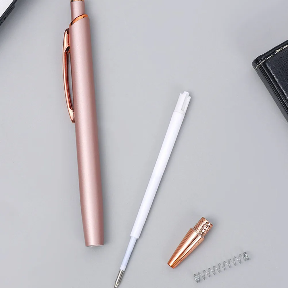 

10Pcs Creative Press Ballpoint Pens Metal Body Smooth Flow Ink Comfortable Grip Portable Writing Pen for Work Study Friends Gift