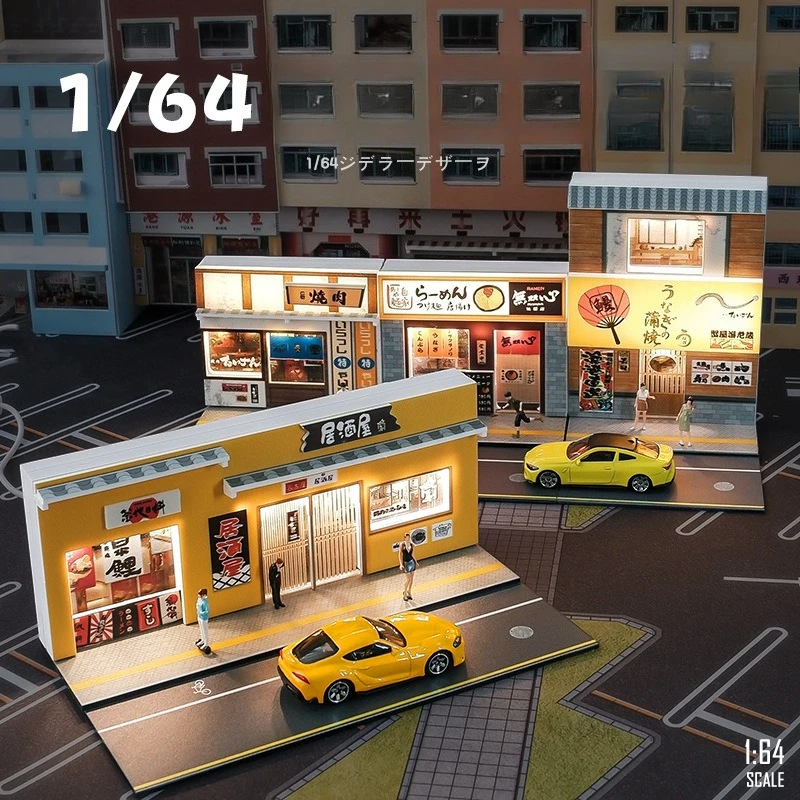 

Освещение в японском стиле Ramen Shop Суши Магазин Миниатюрная сцена для 1/64 Коллекция моделей автомобилей Домашний декор Дисплей Украшения