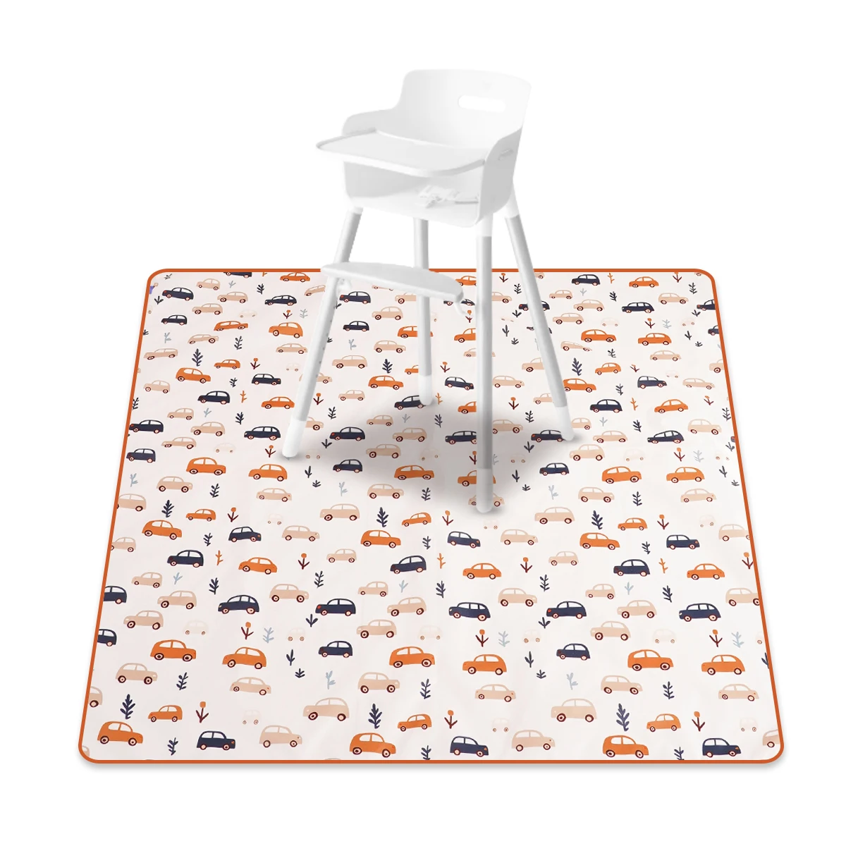 سجادة سبلات 130 × 130 سم - واقي أرضية للكرسي المرتفع الداخلي قابل للغسل ومضاد للانزلاق، سجادة لعب محمولة في الهواء الطلق #6