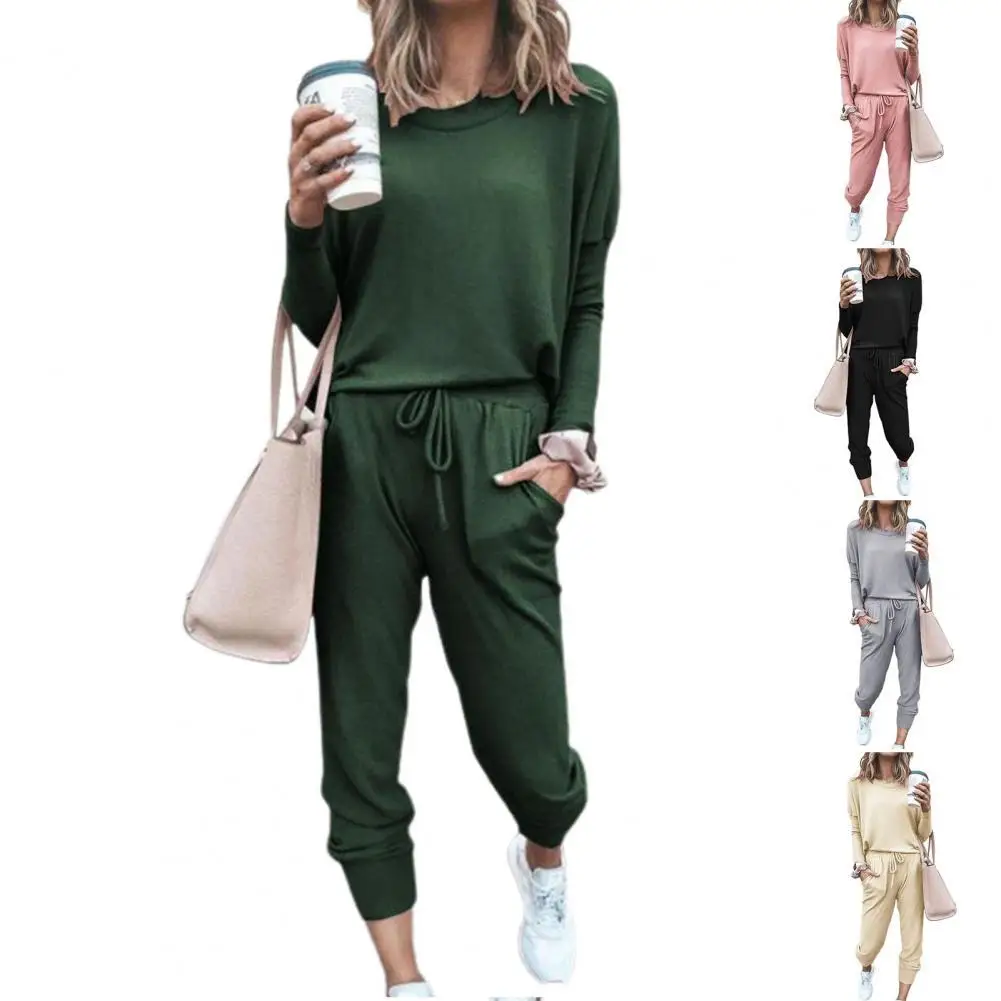 2022 Autumn Pajamas Set Women Sleepwear Lounge Set Female Loungewear Loose Pure Color Nightwear Ladies Homewear Soft Sleep Wear