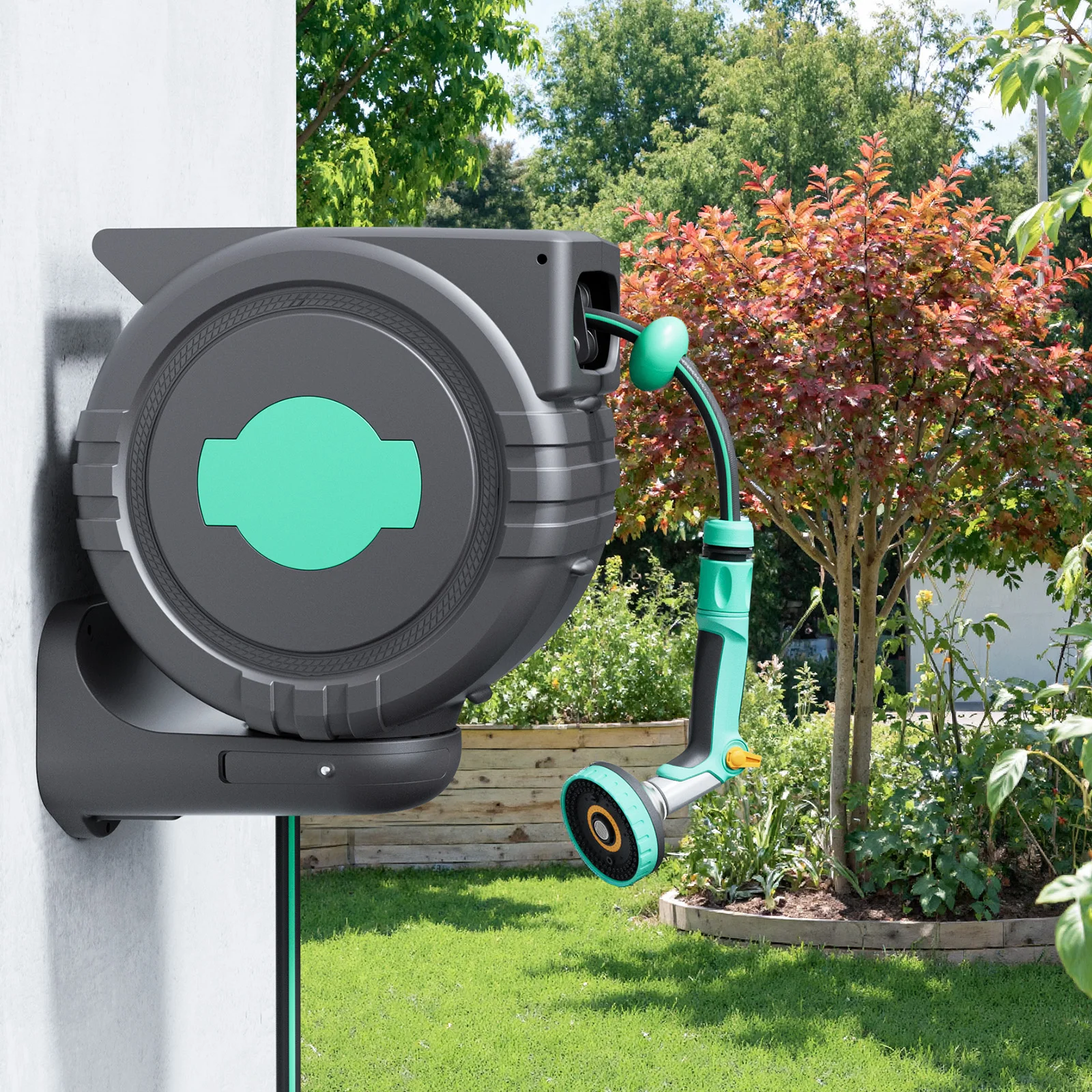 

New Product Wall Mounted Hose Reel Retractable High Pressure Water Reel Garden Hoses & Reels Hose Gardening Supplies