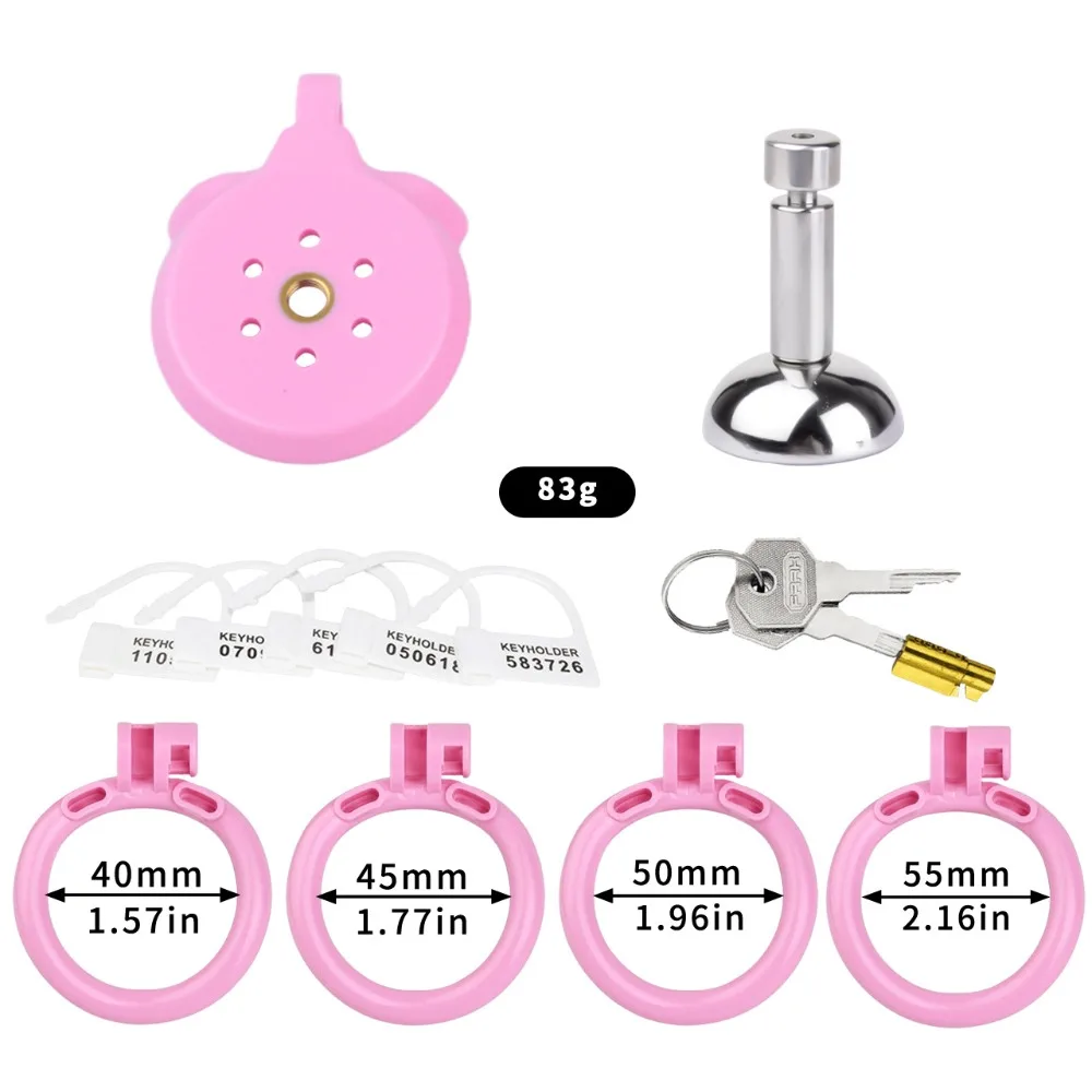 Resin Male Chastity Cage with Detachable Metal Urethral Inverted Catheter Sissy Flat Cock Cage BDSM Sex Toys for Men Penis Lock - view 3