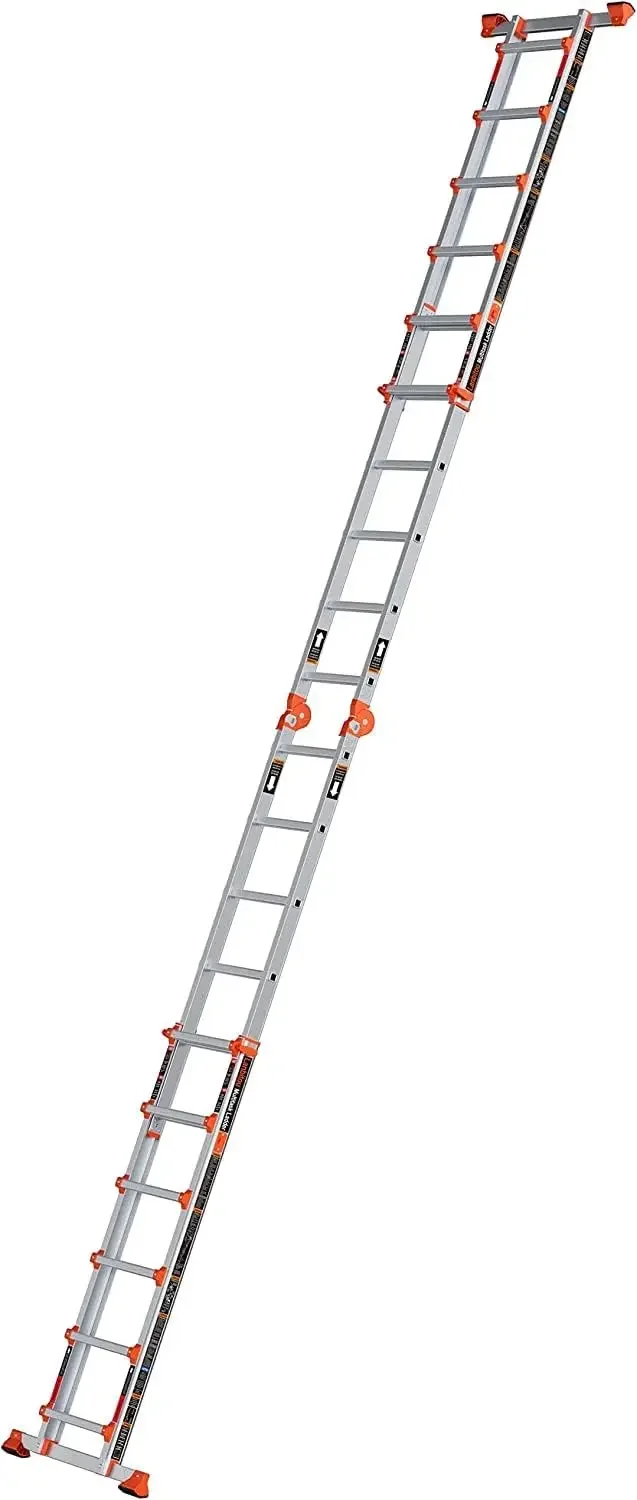 Een frame 6-staps ladderverlenging, 22 ft antislip ladder met meerdere posities, opbergvouwbare ladder, 330 lbs veiligheidsbelasting Te