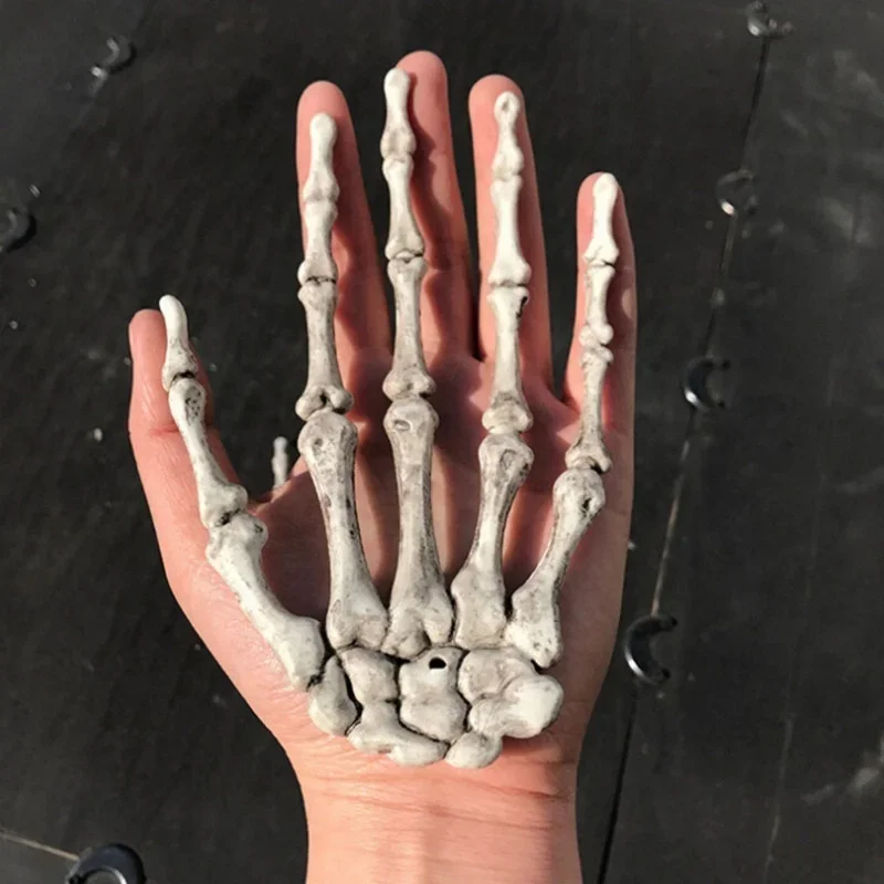 Halloween Scary Props Plastic Skeleton Hands Realistic Life Size Plastic Fake Human Hand Bone for Haunted House Decorations