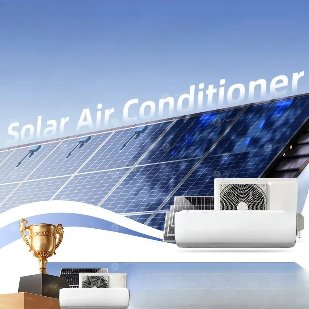 Solar Air Conditioner Photovoltaic Hybrid Cooling Only 9000-18000 Btu Split Climatiseur Solaire for Rural House Villa School