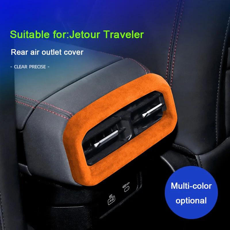 

For Jetour Traveler t2 Mountain Sea T2 2023 2024 2025 A lcantara Suede Car Rear Air Conditioner Vent Outlet Frame Trim Cover