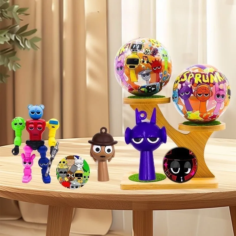 新しいスプンキアクションフィギュアおもちゃランダムブラインドボックススプンキアニメウェンダモデル人形フィギュアバッジキーホルダー付き子供向けギフト