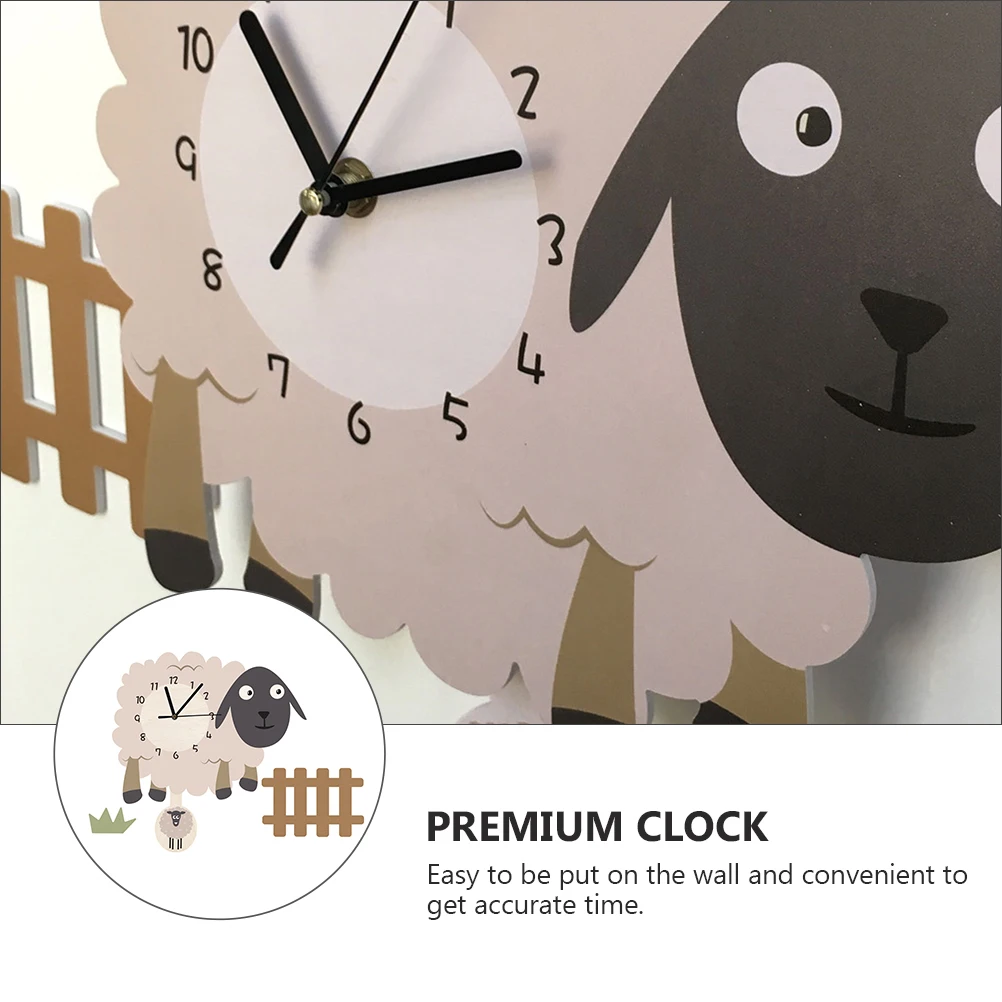 

Sheep Wall Nordic Cartoon Animal Silent Hanging For Living Room Bedroom Office Decor Adorable Creative Kids Room Wall Clock