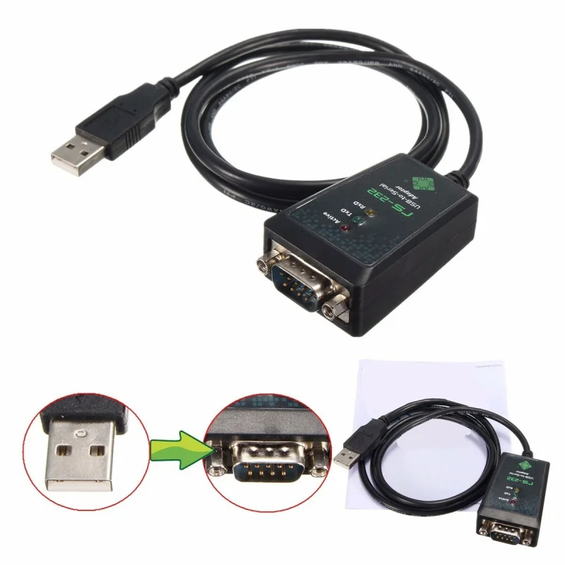 Z USB to DB9 RS232 DB-9pin Serial Port Cable Converter Adapter FTDI Chipset LED 1M