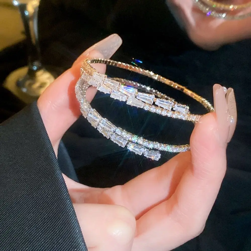 

Steel Couple Bangles Women Gift Jewelry Accessories Cuff Bangles Women Bracelets Full Rhinestone Bracelet Simple Pulseras