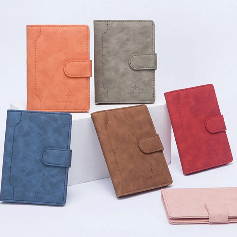 Multi-Function PU Leather Buckle ID Bank Card Holder Travel Accessories Bag Wallet Case RFID Business Passport Covers