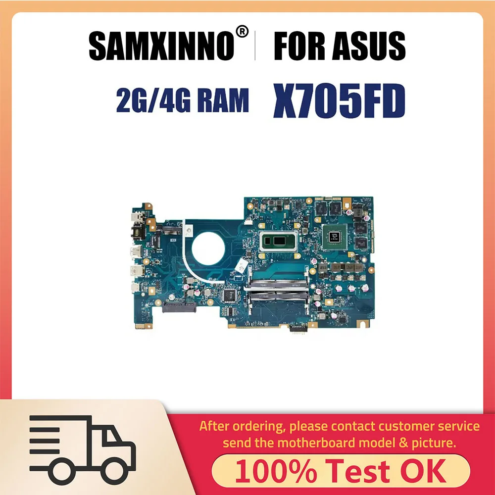 

Notebook Mainboard For Asus Vivobook Pro 17 X705FD X705F N705 Laptop Motherboard With i3 8145U i5 8265U i7 8565U GTX1050 2G 4G