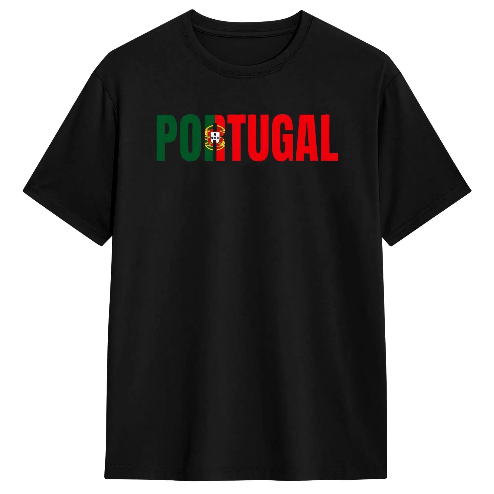 Portugal Flag Fill Letter Men T Shirts  Funny Tee Shirt Short Sleeve O Neck T-Shirts Cotton Gift Idea Clothing