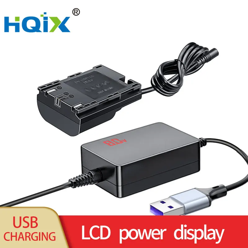 

HQIX for Canon EOS 5D2 5D3 5D4 5DS 5DSR 6D 6D2 7D 7D2 60D 60Da 70D 80D Camera ACK-E6 LP-E6N Virtual Battery USB Power Adapter