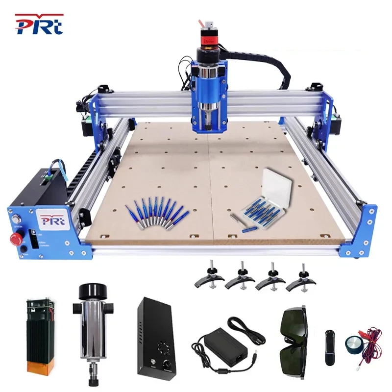 PRTCNC 4040Pro Max 500W Engraving Machine ER11 Laser 40W Engraver Router GRBL for Wood PCB PVC Acrylic Carving Cutting Milling