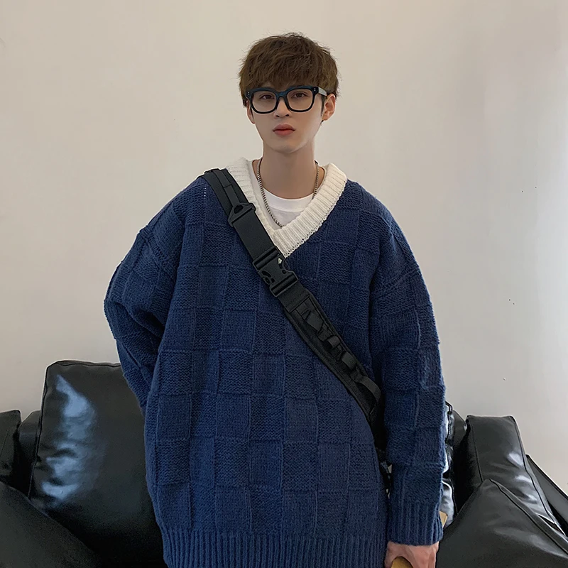 

Loose Thiened V-Ne Knitwear Korean Sle Outerwear for Men And Women Autumn Winter Casual Faion College Sle Sweater