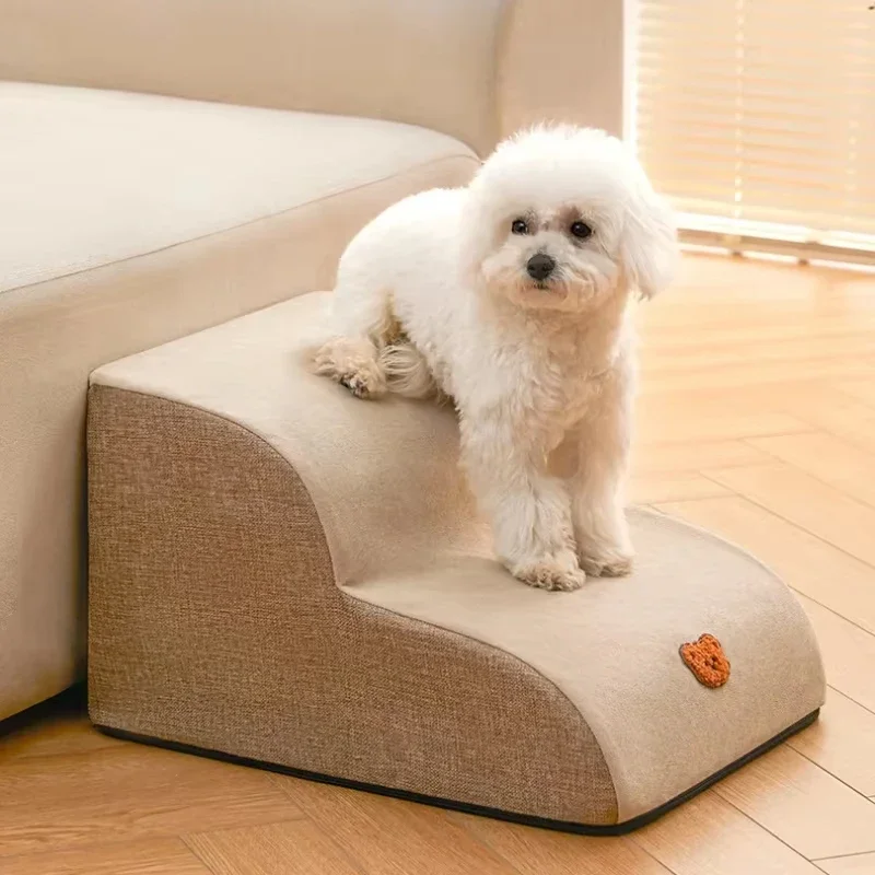 

Dog Stairs For Small Dogs 2 Steps Pet Steps Leakproof Cover Foam Steps For Cat Couch Sofa Lightweight Non-slip Durable Comfort