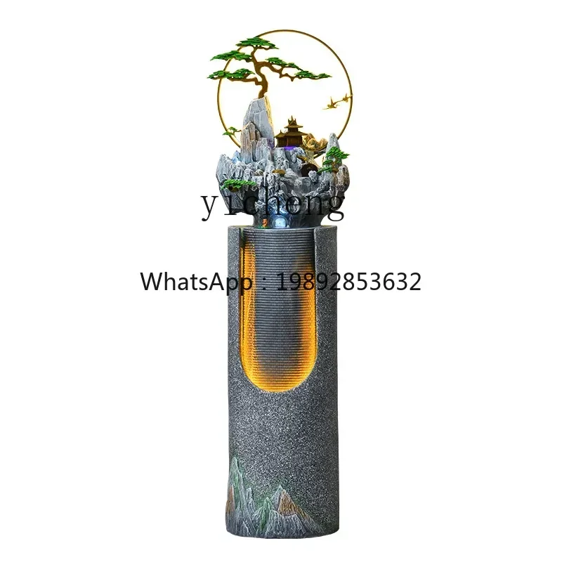 

BJ4-9 modern light luxury floor-to-ceiling flowing water ornament circulating water entrance office clubhouse water feature