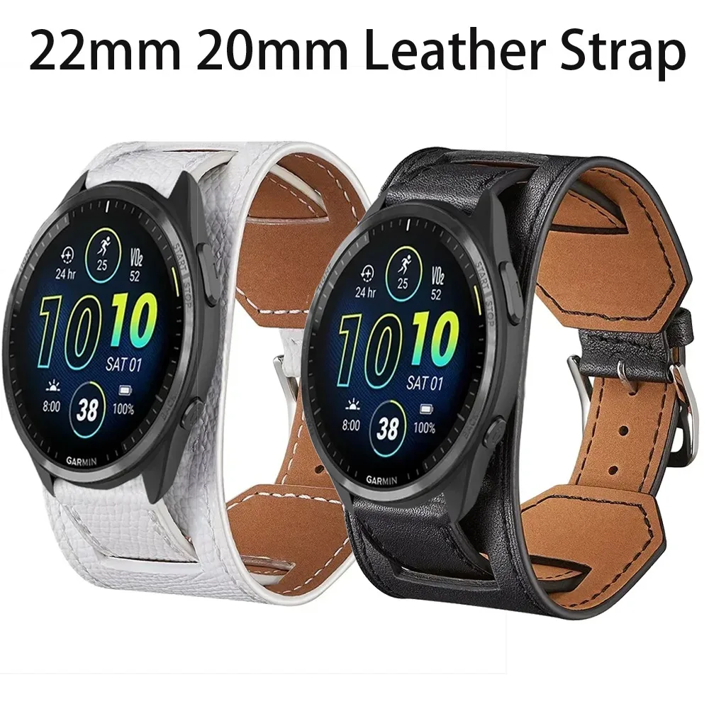 22 mm 20 mm Lederarmband für Garmin Forerunner 55 245 165 745 265 255 965 955 Atmungsaktives Armband Garmin Vivoactive 5 4/Venu 3 2
