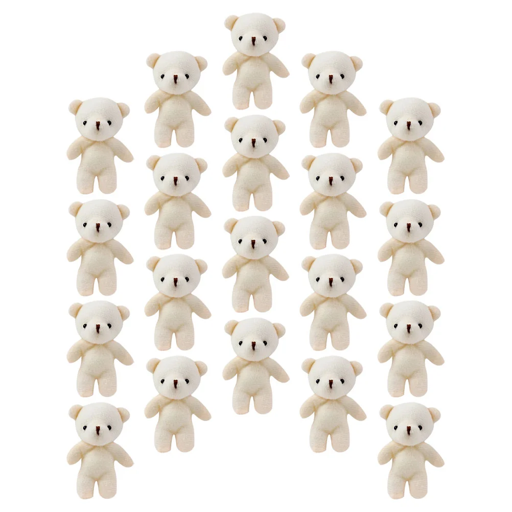 

20 Pcs Toy Mini Bear Adorable Pendant Suspending Decor Lovely Figurines Beige Multi-function Child