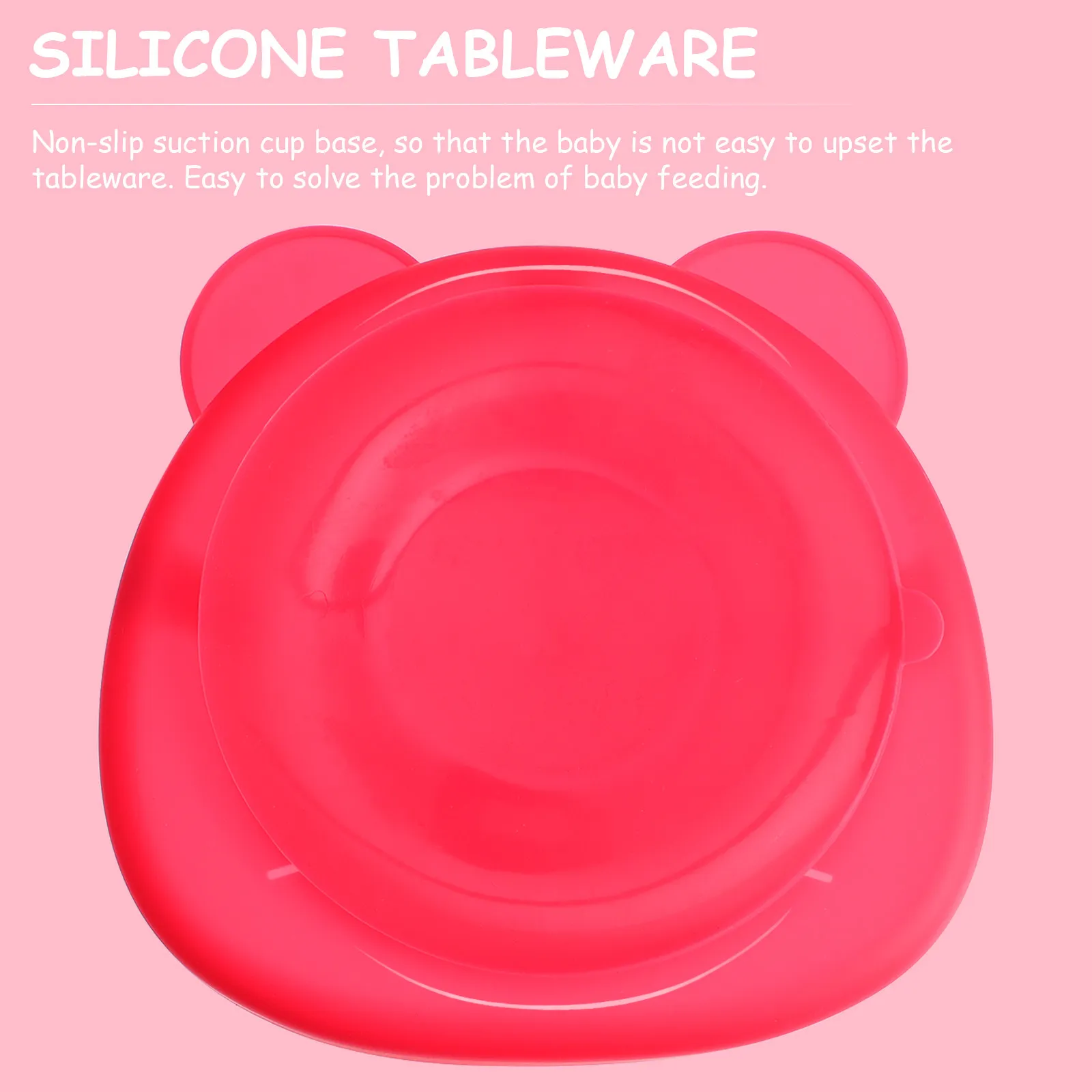 

1Pcs Silicone Tableware Toddler Plate Non-Slip Sucker Cartoon Divided Feeding Plate Food Grade Microwavable Kids Dish