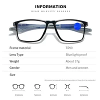 Lunettes de lecture anti-lumière bleue pour hommes et femmes, lunettes de sport ultralégères, lunettes de presbytie, lunettes optiques de vue de loin, dioptries à + 4.0, TR90 6