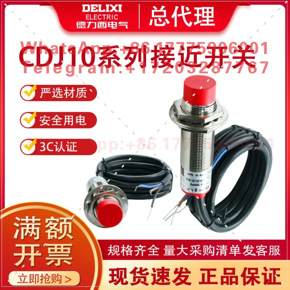 Delixi Proximity Switch Three Wire 24V M12 Inductive Distance Sensor Two Wire DC Normally Open M18 NPN