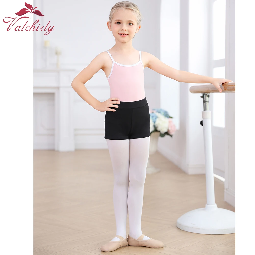 Shorts à ceinture élastique pour filles, bas noirs, vêtements de danse d'été pour enfants, shorts pour garçons, pantalons de danse de sport et de gymnastique