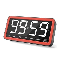 Large Display Kitchen Timer With 7.8” Extra Magnetic LED with 4 Alarms Countdown Count Up Digital Timer For Cooking Classroom