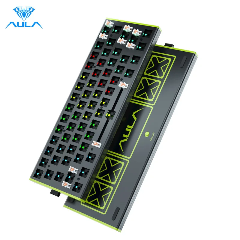 

Aula F3161 Keyboard 61 Keys Tri Mode Bluetooth Wireless 2.4g Wired Hotswap Keyboard Gamer E-sports For Computer Pc Office Gifts