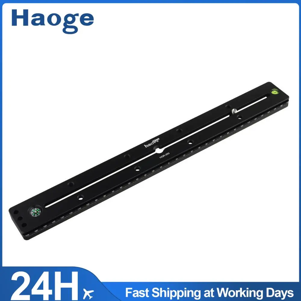 Haoge 350mm Multi-purpose Dual Dovetail Long Quick Release Extender Rail Sliding Plate for Camera Tripod Ballhead Clamp fit Arca